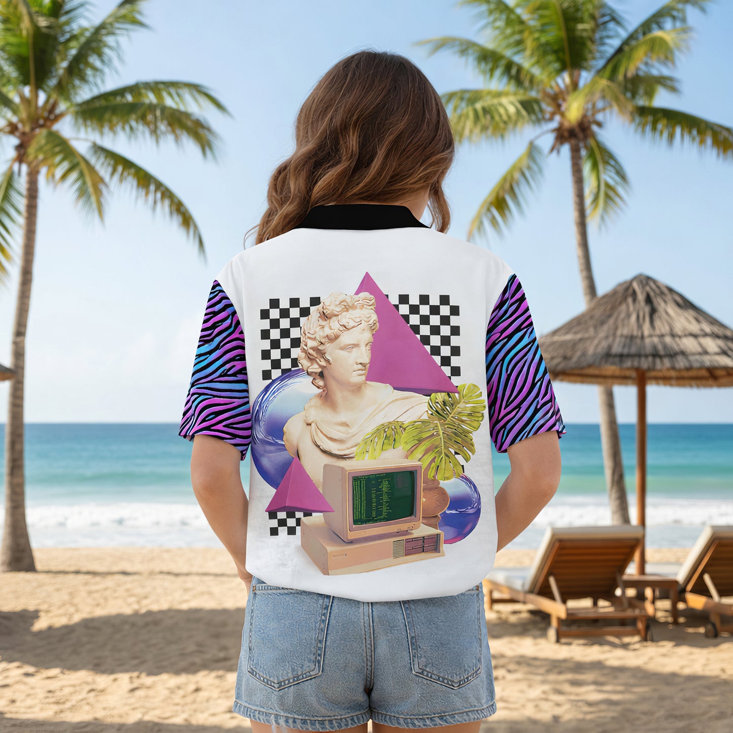 Retro Vaporwave Statue Hawaiian Shirt