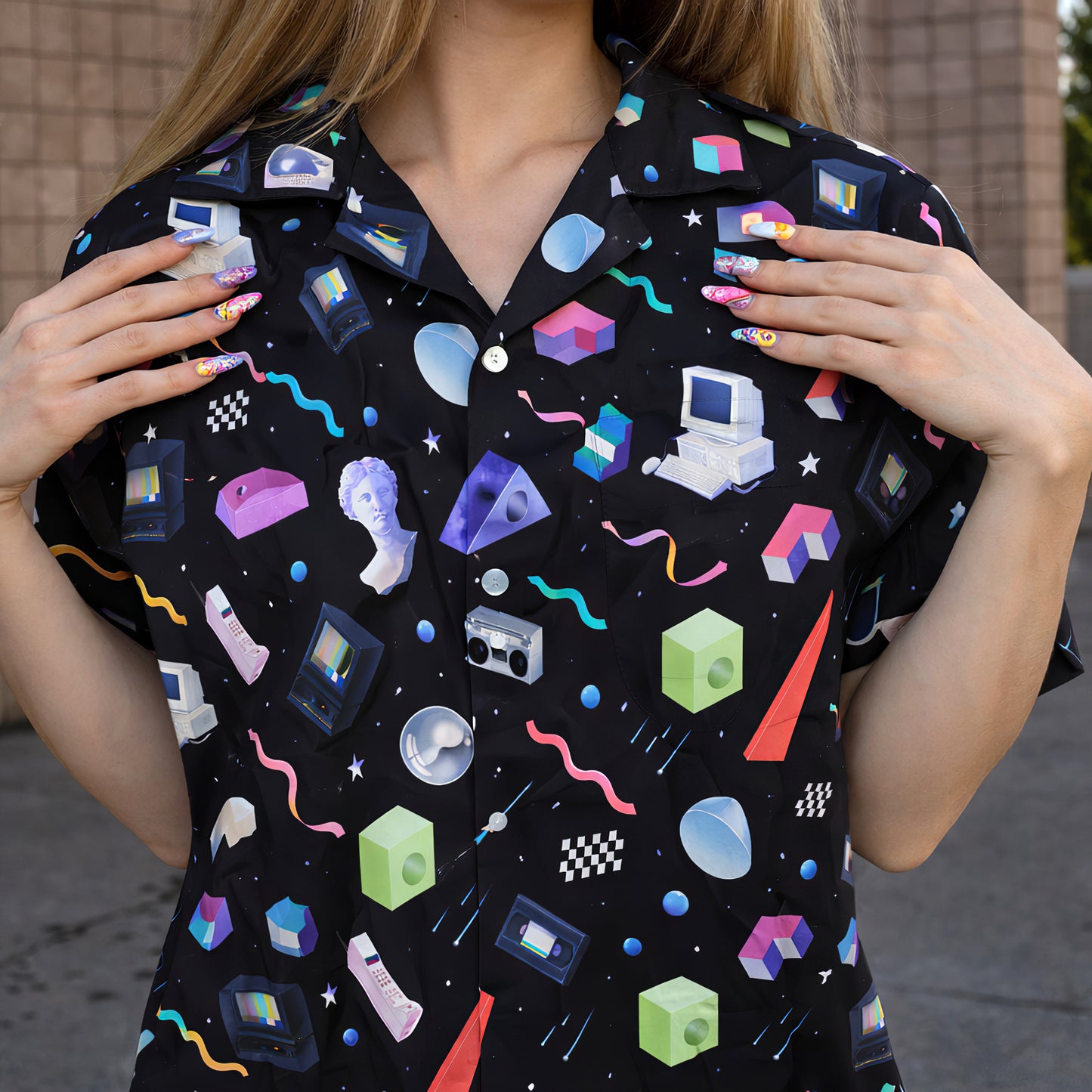 Retro Vaporwave Tech Universe Hawaiian Shirt