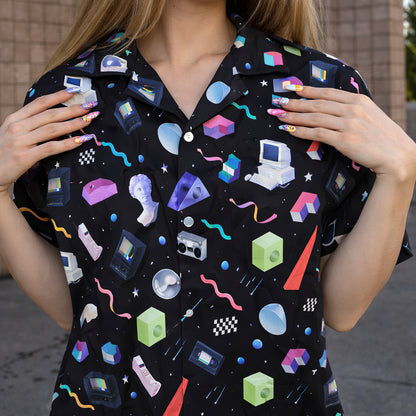 Retro Vaporwave Tech Universe Hawaiian Shirt