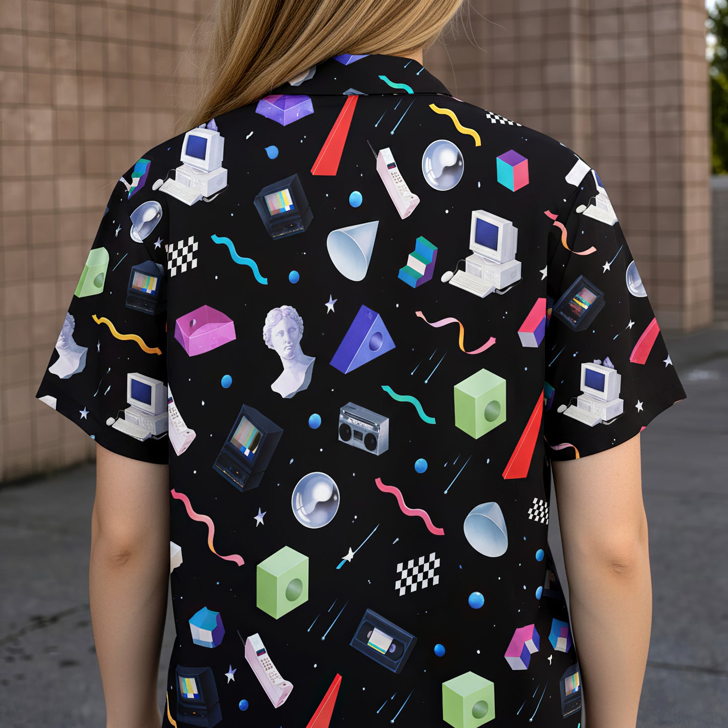 Retro Vaporwave Tech Universe Hawaiian Shirt
