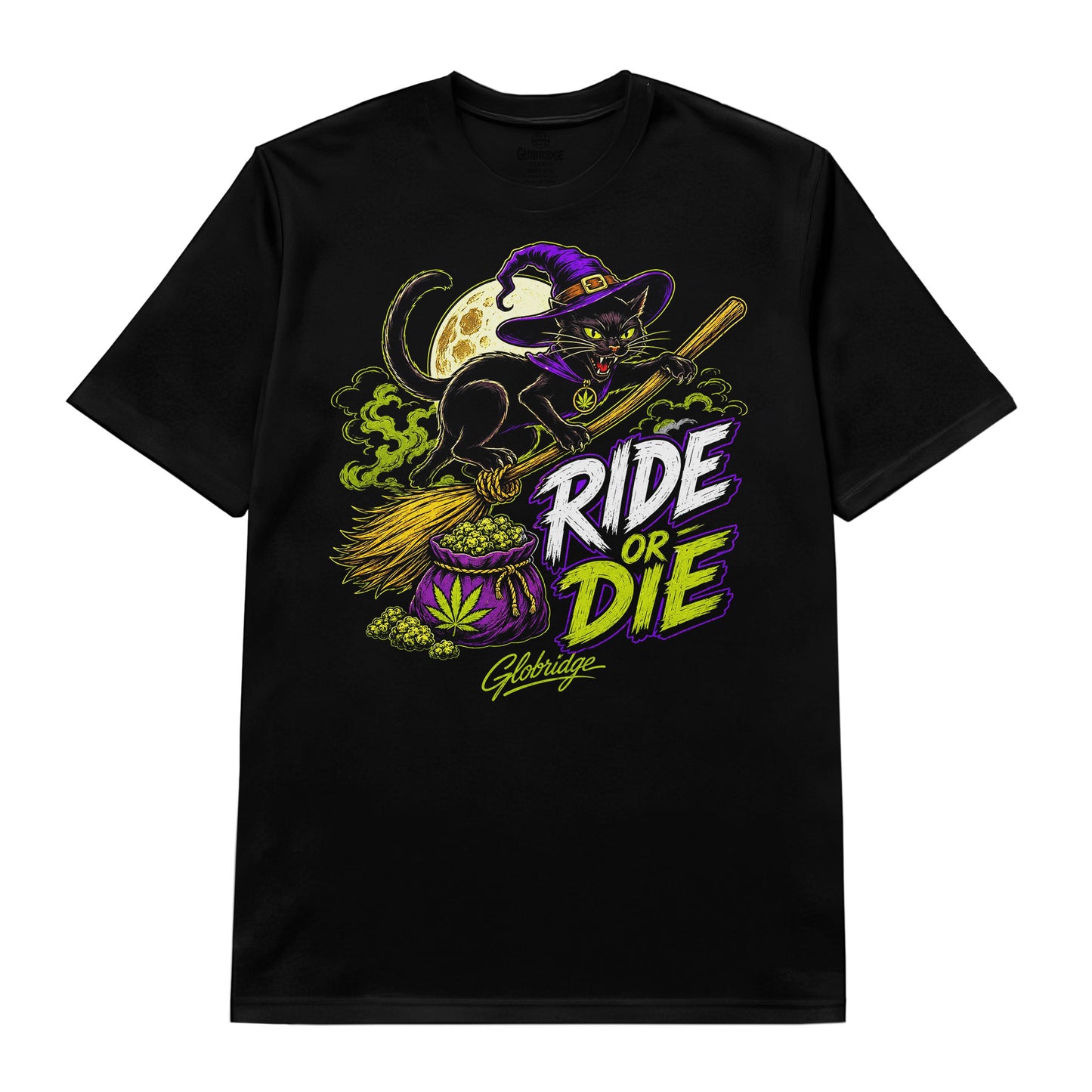 Ride or Die Black Cat Cannabis Tee