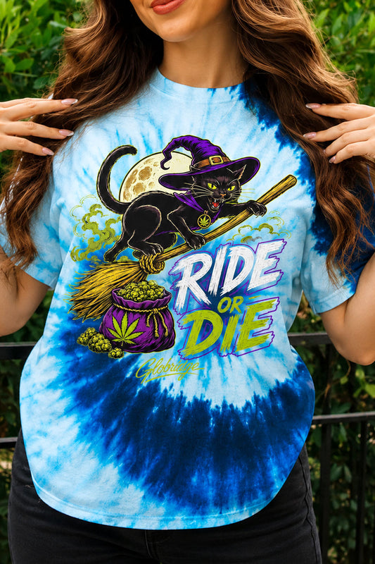 Ride or Die Blue Tie Dye Tee