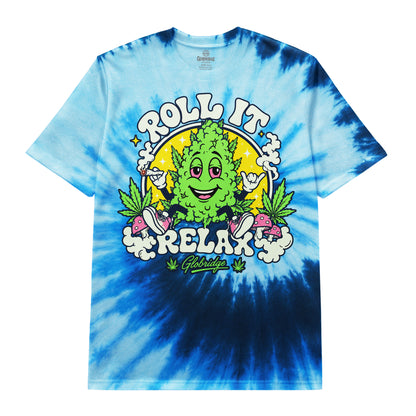 Roll It Relax Blue Tie Dye Tee