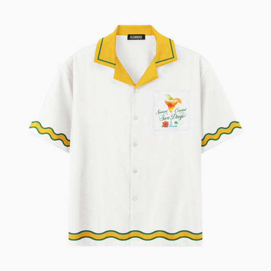 San Diego Sunset Cliffs Coastal Hawaiian Shirt & Shorts Set