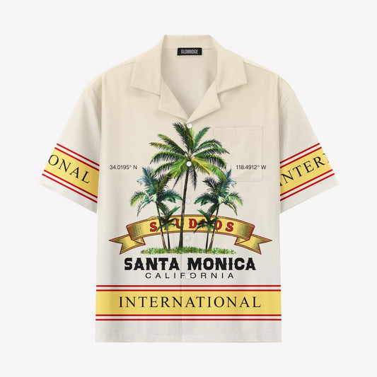 Santa Monica California Hawaiian Shirt & Shorts Set