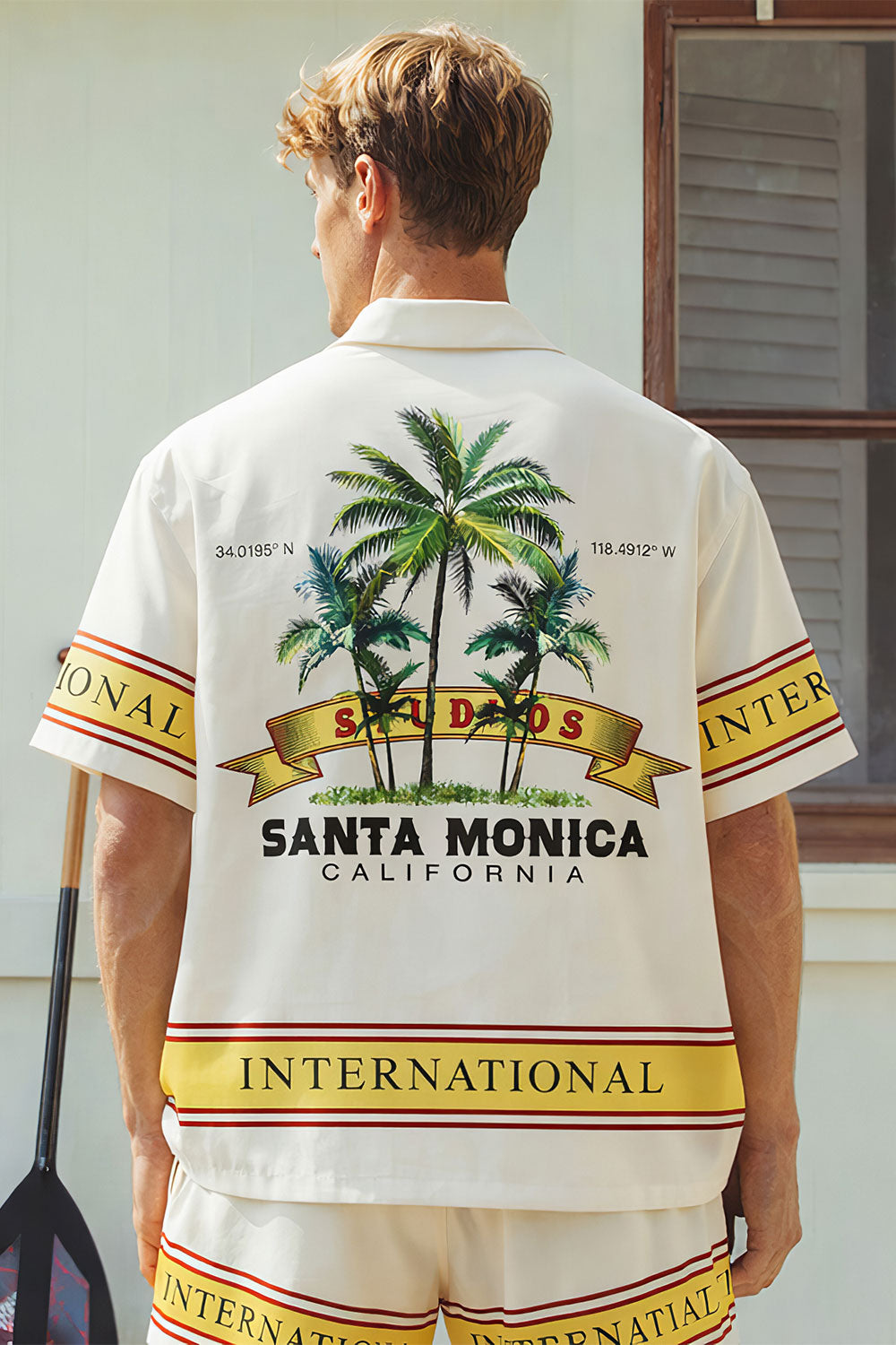 Santa Monica California Hawaiian Shirt & Shorts Set