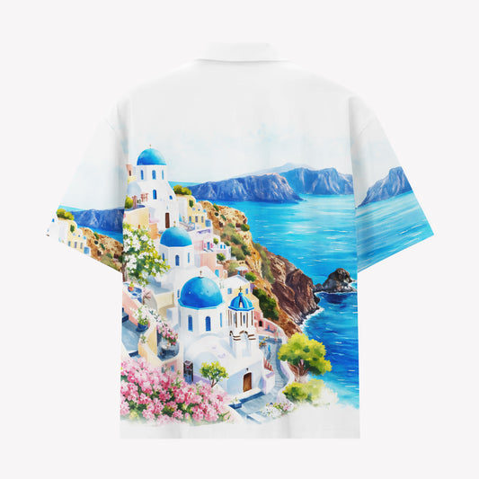 Santorini Dreamscape Hawaiian Shirt