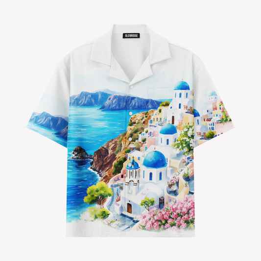 Santorini Dreamscape Hawaiian Shirt