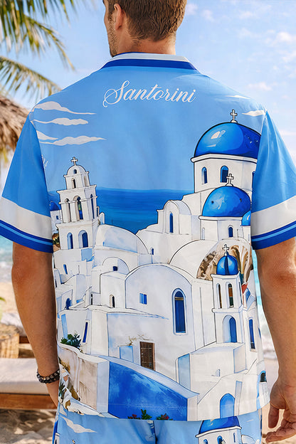 Santorini Greece Shirt & Shorts Set