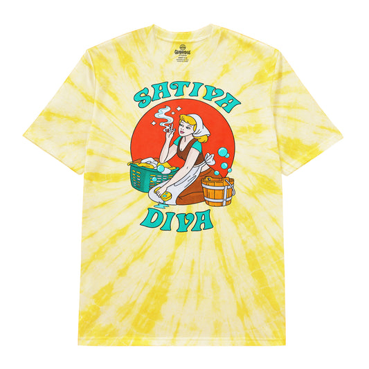 Sativa Diva Retro Graphic Tie-Dye Tee