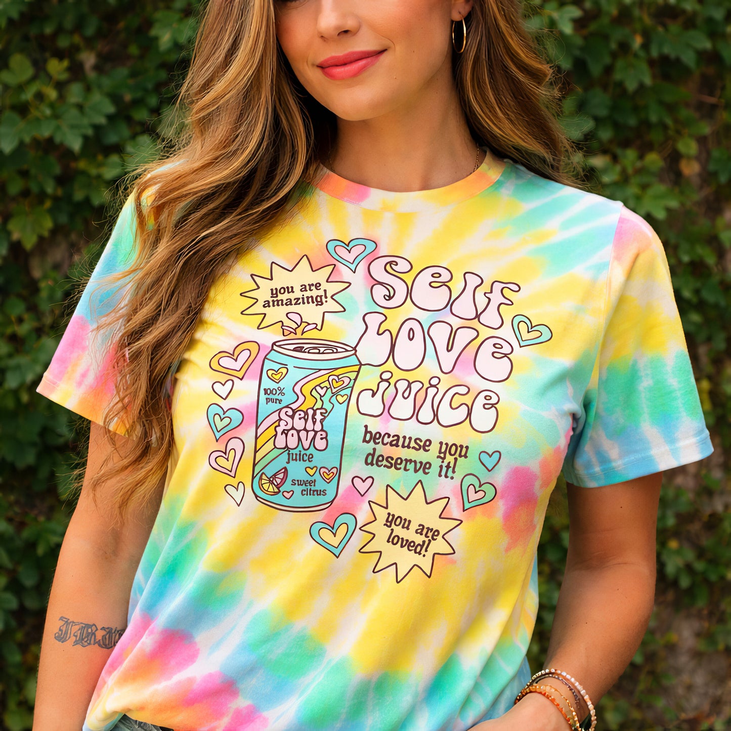 Self Love Juice Retro Tie-Dye T-Shirt