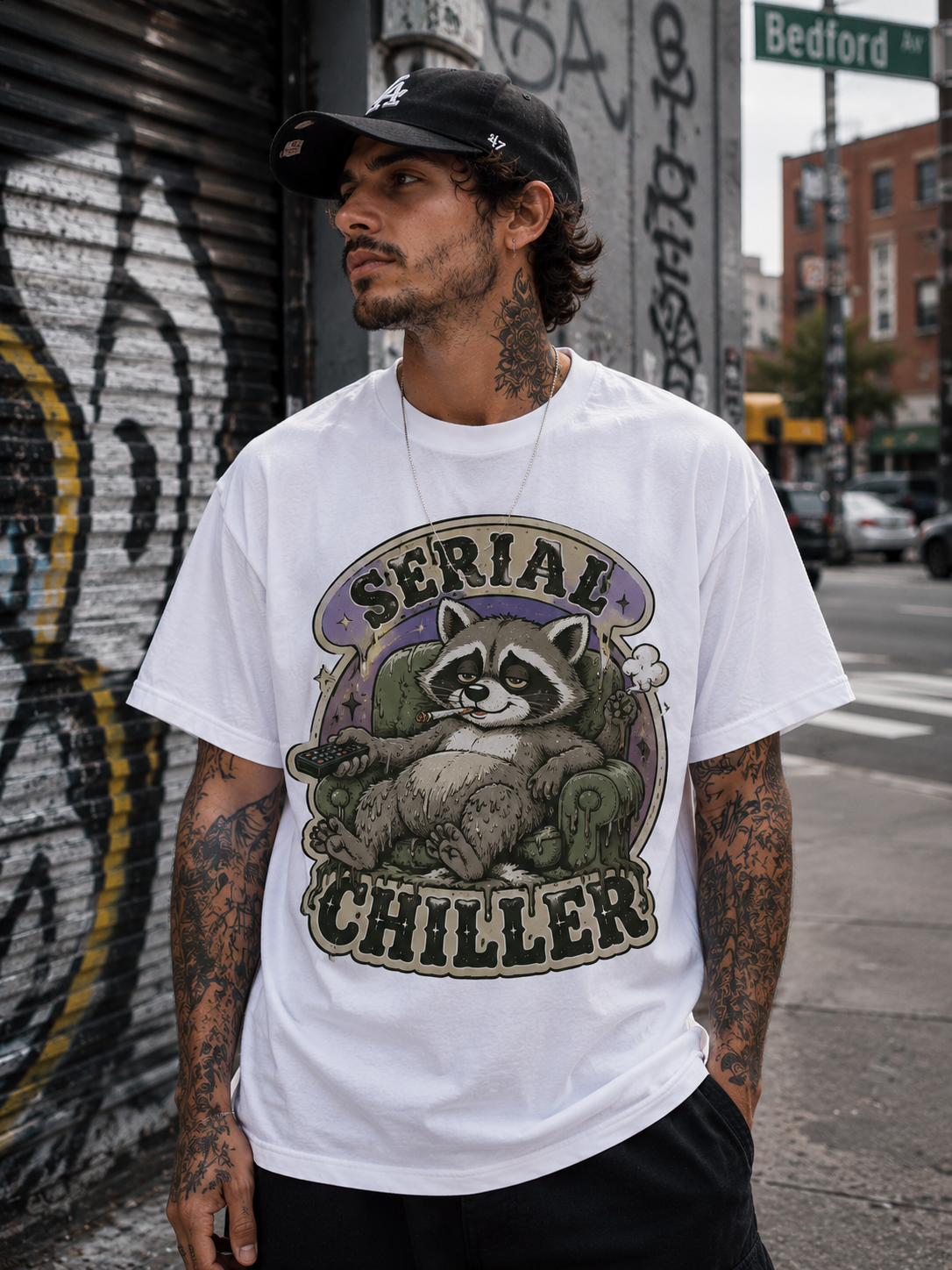 Serial Chiller Raccoon Stoner Tee