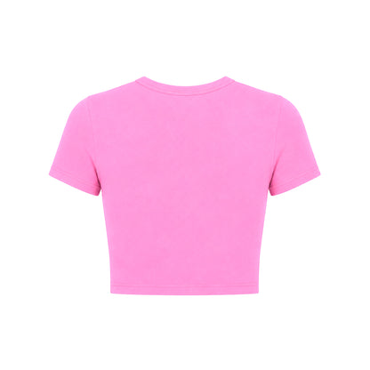 Sorry I Got Lip Gloss On The Blunt Pink Crop Top