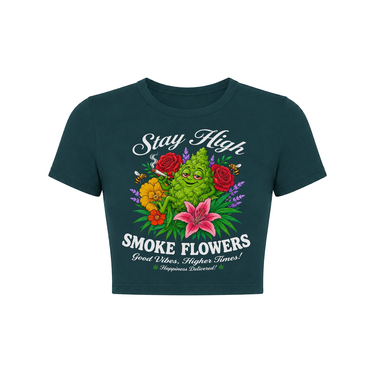Stay High Smoke Flowers Crop Top