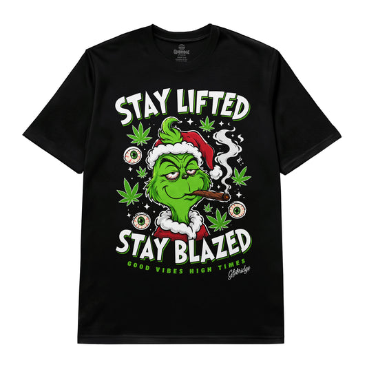 Stay Lifted Stay Blazed Grinch Black Tee
