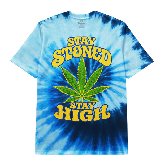 Stay Stoned Stay High Blue Tie-Dye Tee