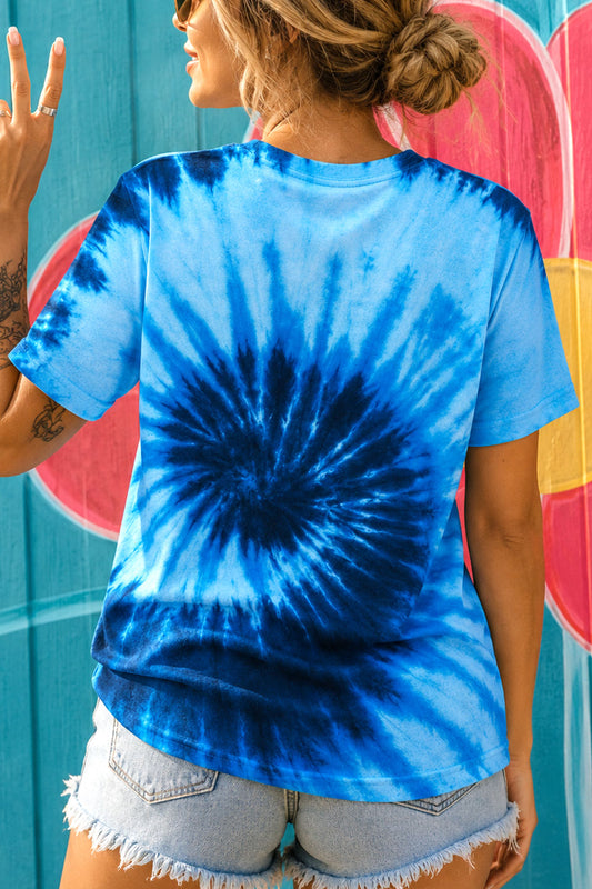 Stay Stoned Stay High Blue Tie-Dye Tee