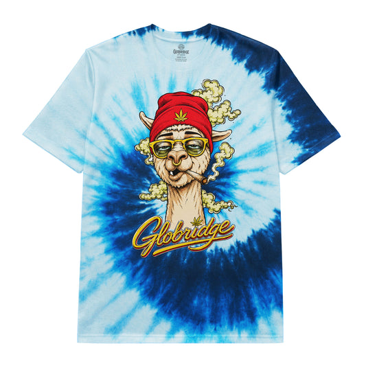 Stoner Llama Blue Tie Dye Tee