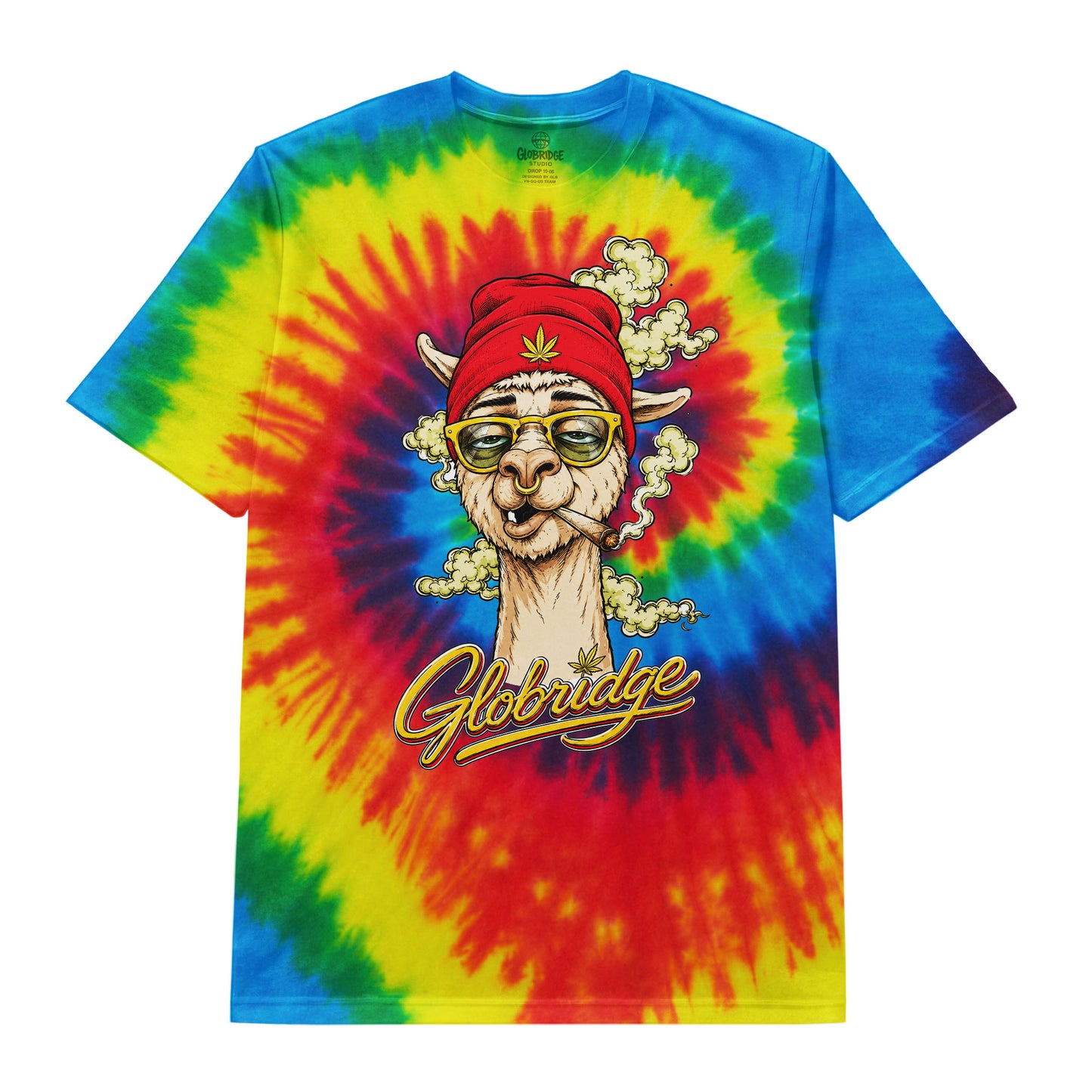 Stoner Llama Rainbow Tie Dye Tee