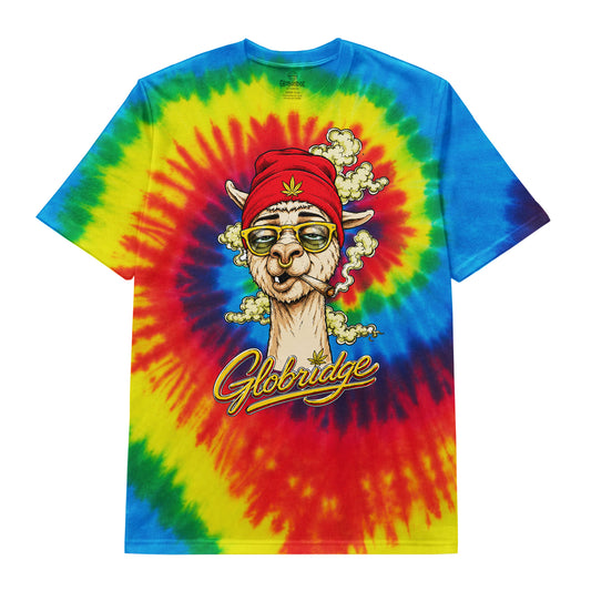Stoner Llama Rainbow Tie Dye Tee