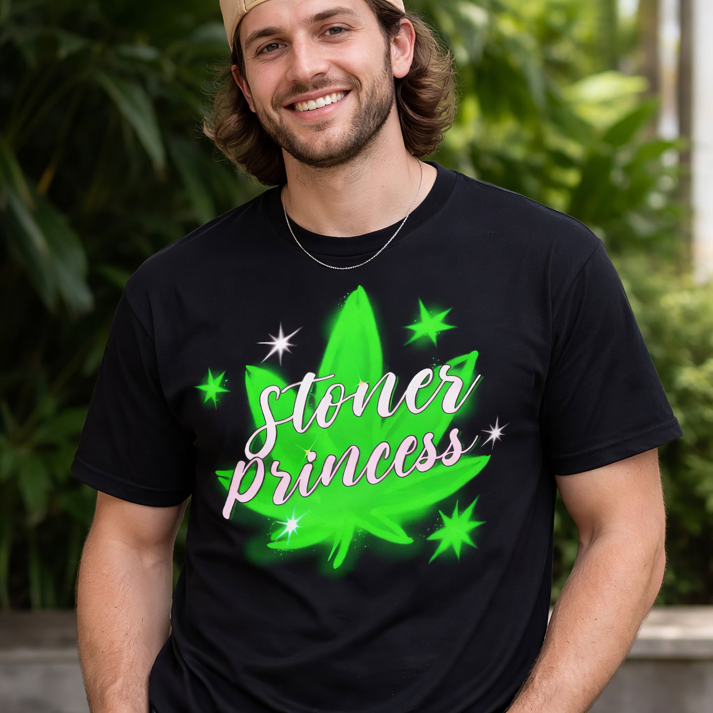 Stoner Princess Neon Leaf Tee