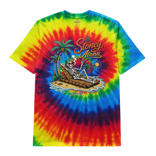 Stoney Aloha Rainbow Tie-Dye Skeleton Beach Tee