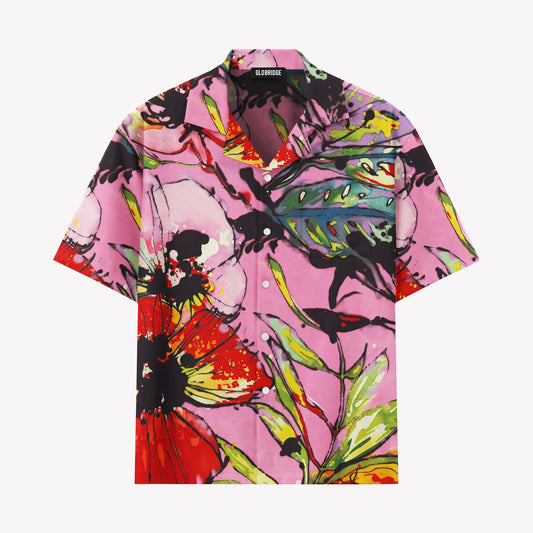 Summer Pink Floral Hawaiian Shirt