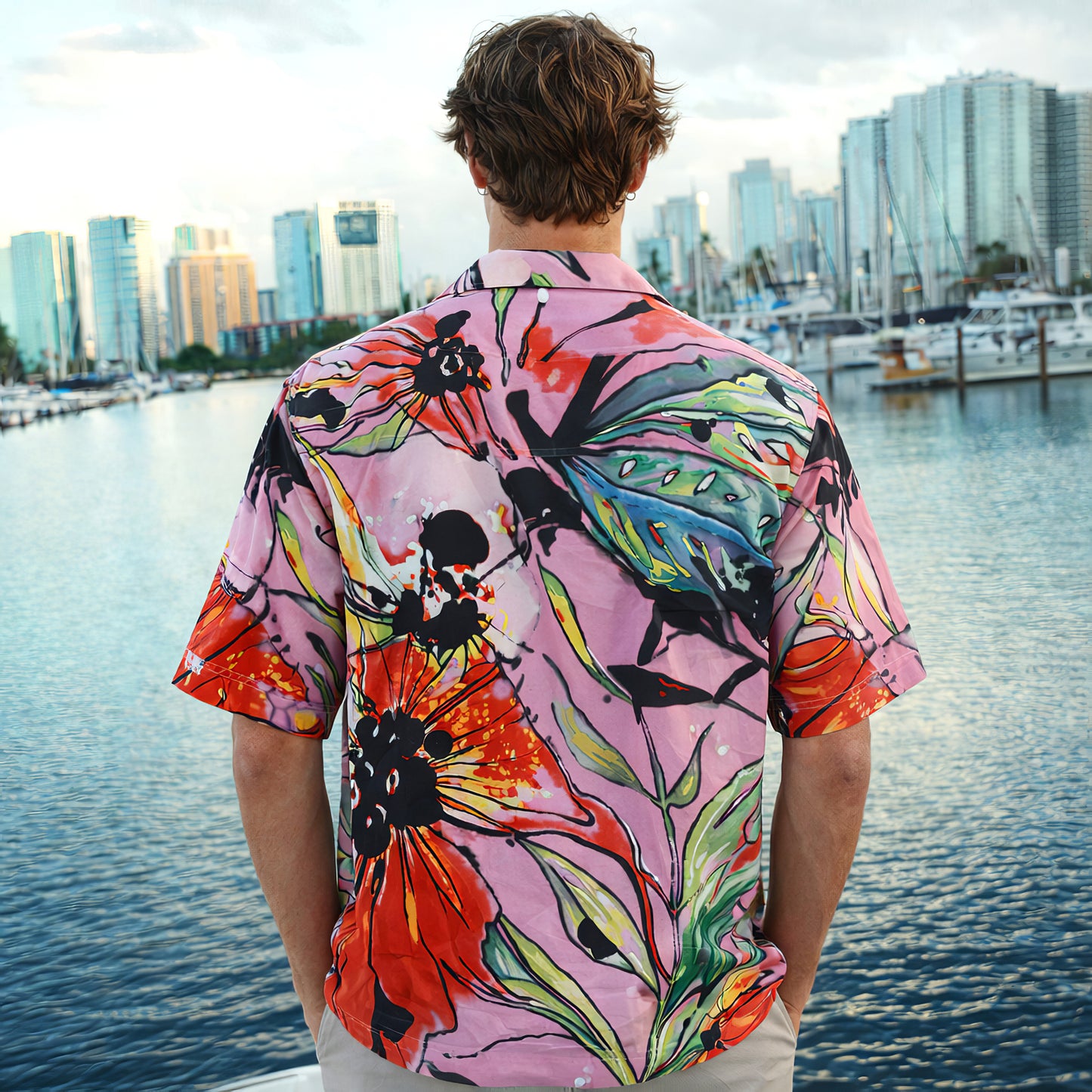 Summer Pink Floral Hawaiian Shirt