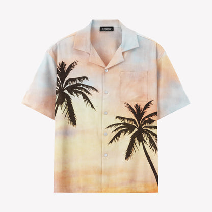 Sunset Palm Tree Hawaiian Shirt