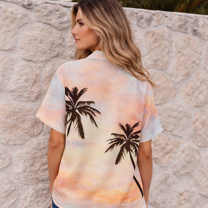 Sunset Palm Tree Hawaiian Shirt