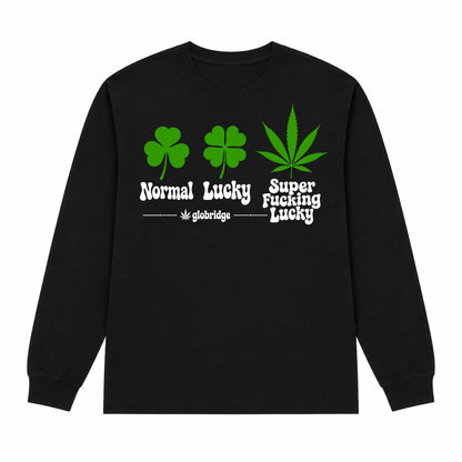 Super Lucky Stoner Black Long Sleeve Tee