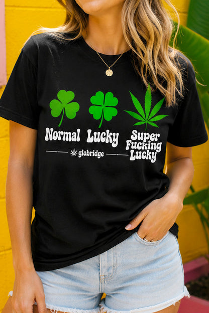 Super Lucky Stoner Black Tee