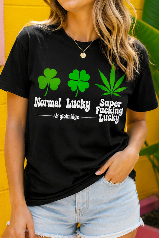 Super Lucky Stoner Black Tee
