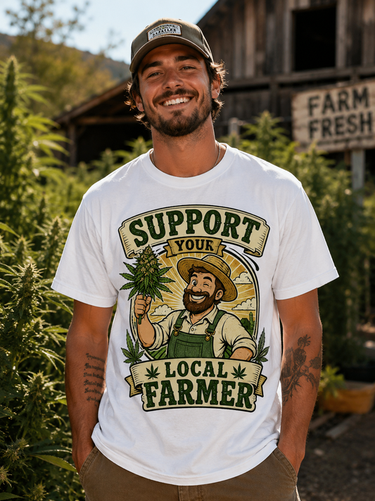 Support Your Local Farmer Cannabis Vintage Tee
