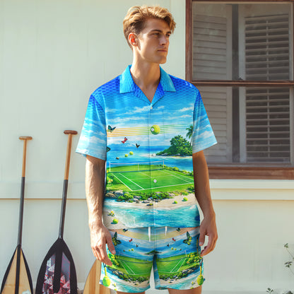 Tennis Island Hawaiian Shirt & Shorts Set