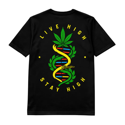 The Helix Live High Stay High Black Tee
