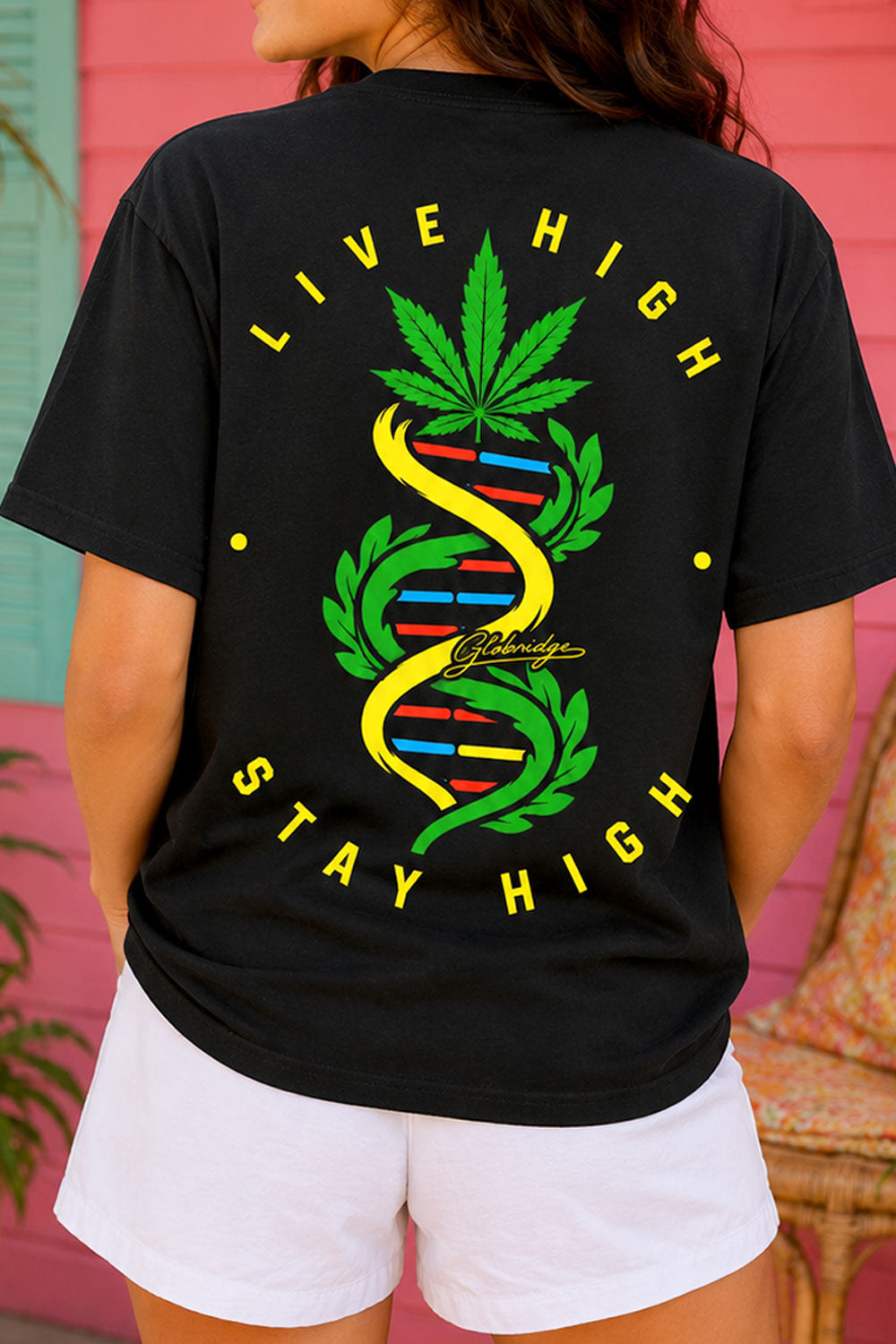 The Helix Live High Stay High Black Tee