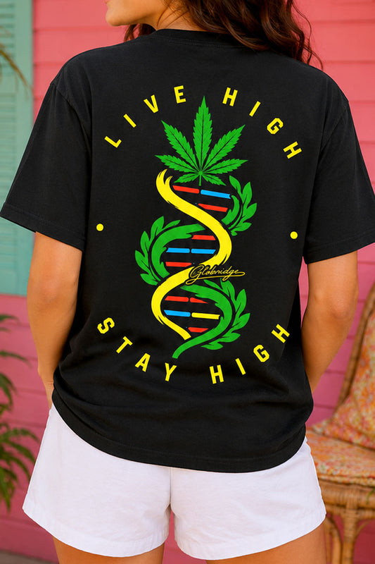 The Helix Live High Stay High Black Tee