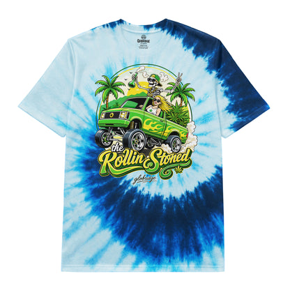 The Rollin Stoned Blue Tie Dye Tee