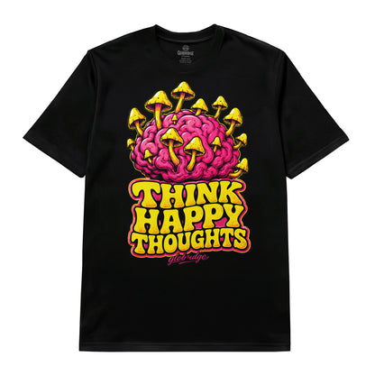 Think Happy Thoughts Black Tee