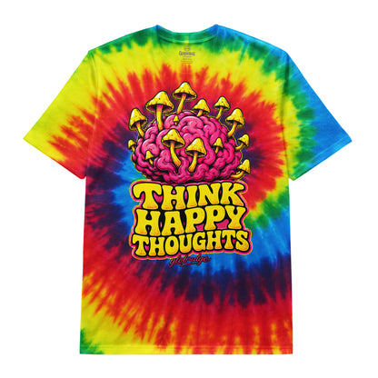 Think Happy Thoughts Rainbow Tie-Dye Tee