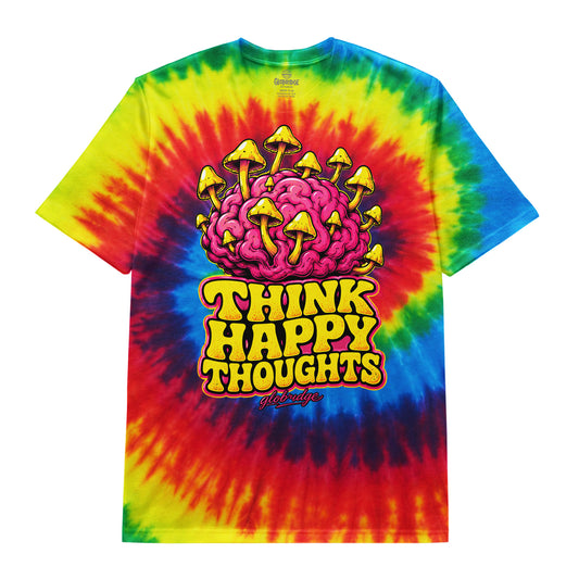 Think Happy Thoughts Rainbow Tie-Dye Tee