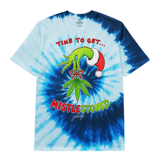 Time to Get MistleStoned Tie Dye Christmas 420 Blue Tee