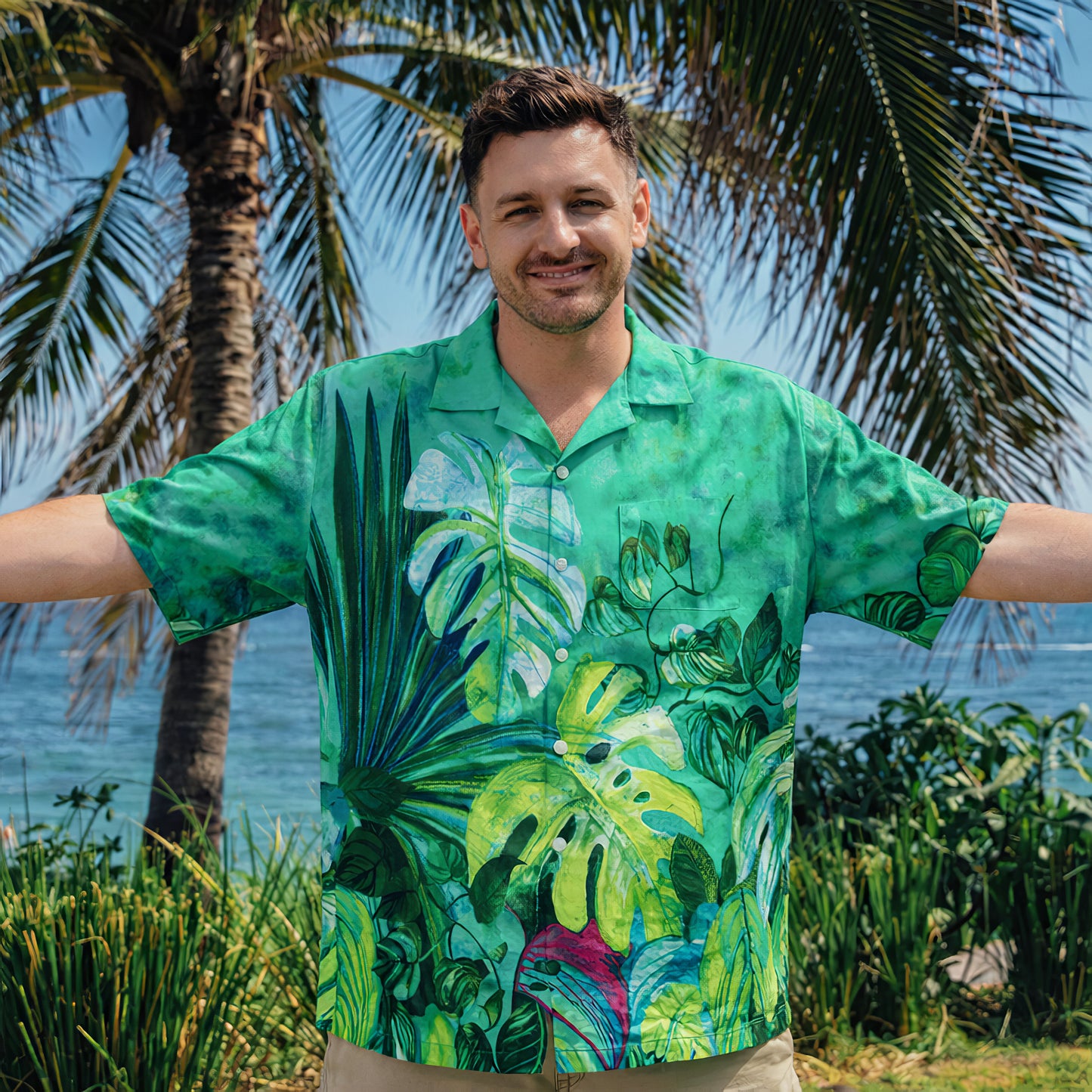 Tropical Botanical Leaves Hawaiian Shirt