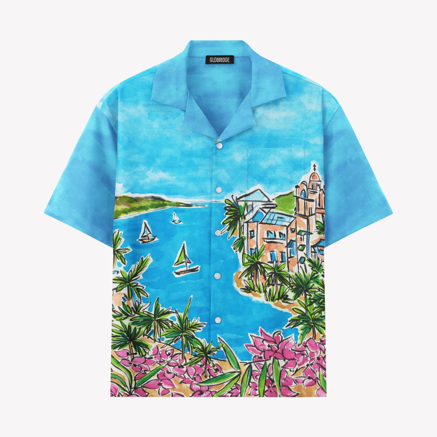 Tropical Coastal Village Hawaiian Shirt