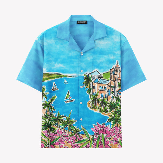 Tropical Coastal Village Hawaiian Shirt