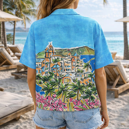 Tropical Coastal Village Hawaiian Shirt