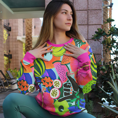 Tropical Fruits & Flowers Sweatshirt