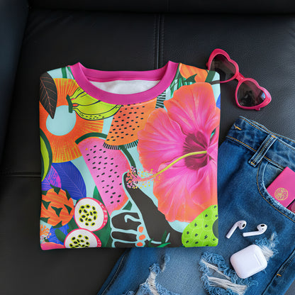 Tropical Fruits & Flowers Sweatshirt