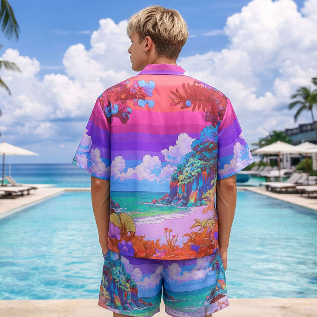 Tropical Island Summer Shirts & Shorts Set